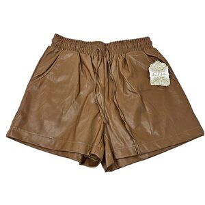 Altar’d State Faux Leather Shorts In Taupe Brown Women’s Size S NEW Relaxed